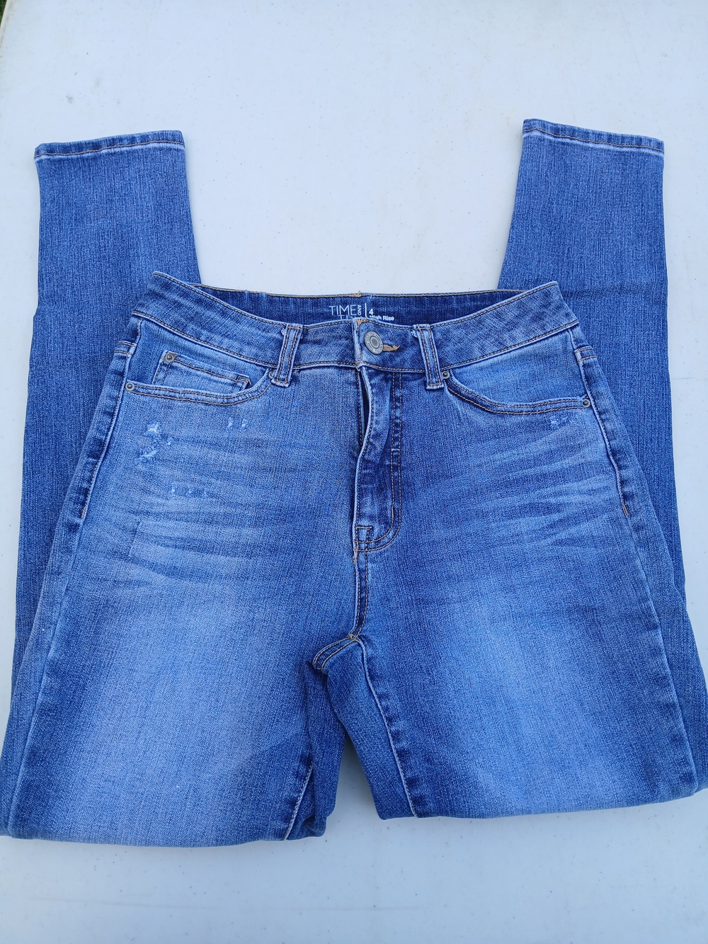 Time and Tru Women's High Rise Skinny Blue Jeans